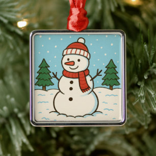 Adorno Metálico Navidades graciosos de Snowman Cute