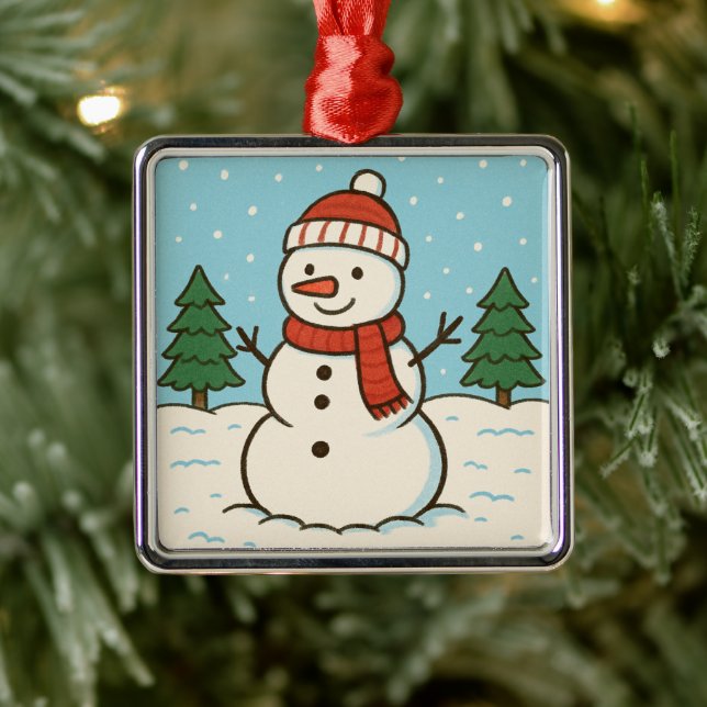 Adorno Metálico Navidades graciosos de Snowman Cute (Árbol)
