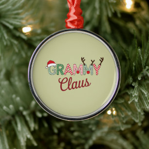 Adorno Metálico Navidades Grammy Claus Regalo de abuela Navidad