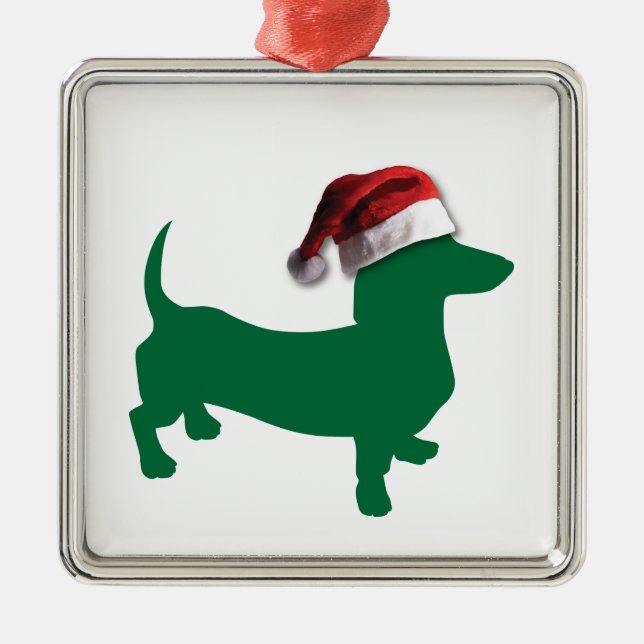 Adorno Metálico Navidades Green Dachshund (Frente)
