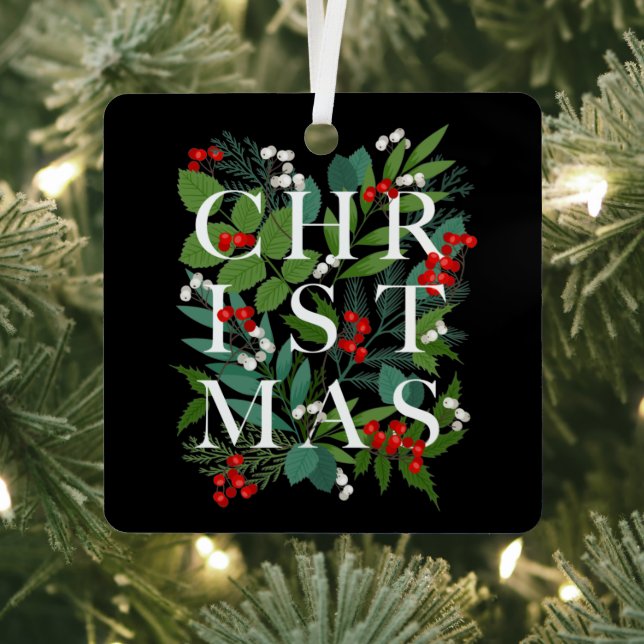 Adorno Metálico NAVIDADES Greenery Berries Holiday Black (in situ)