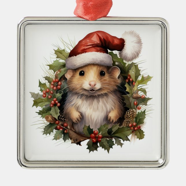 Adorno Metálico Navidades Hamster Ornament (Frente)