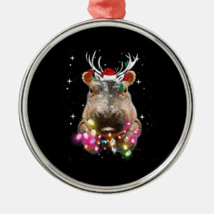 Adorno Metálico Navidades Iluminan Hippo Fiona Hippopótamo Lover