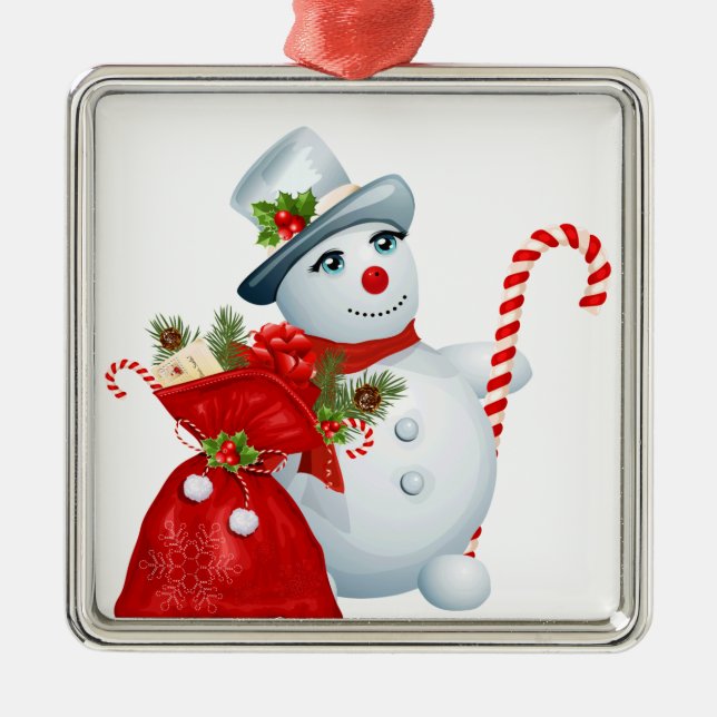 Adorno Metálico Navidades inteligentes Snowman (Frente)