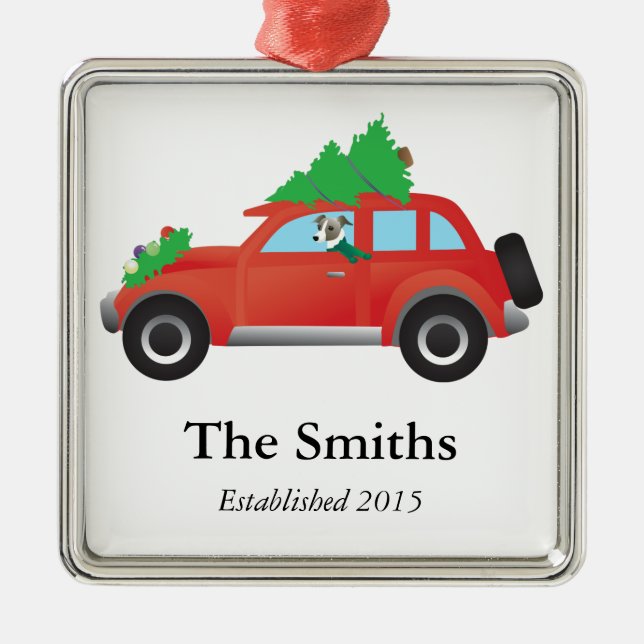 Adorno Metálico Navidades italianos de Greyhound o Whippet Drin (Frente)