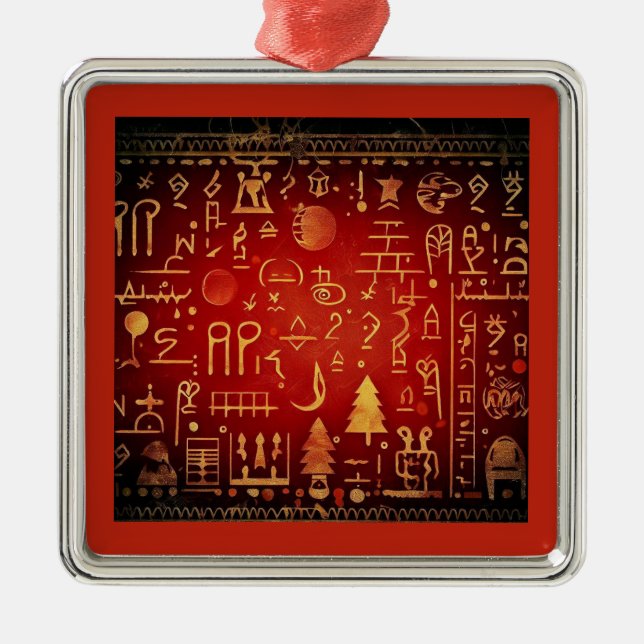 Adorno Metálico Navidades Jeroglíficos Egipcios 4 (Frente)
