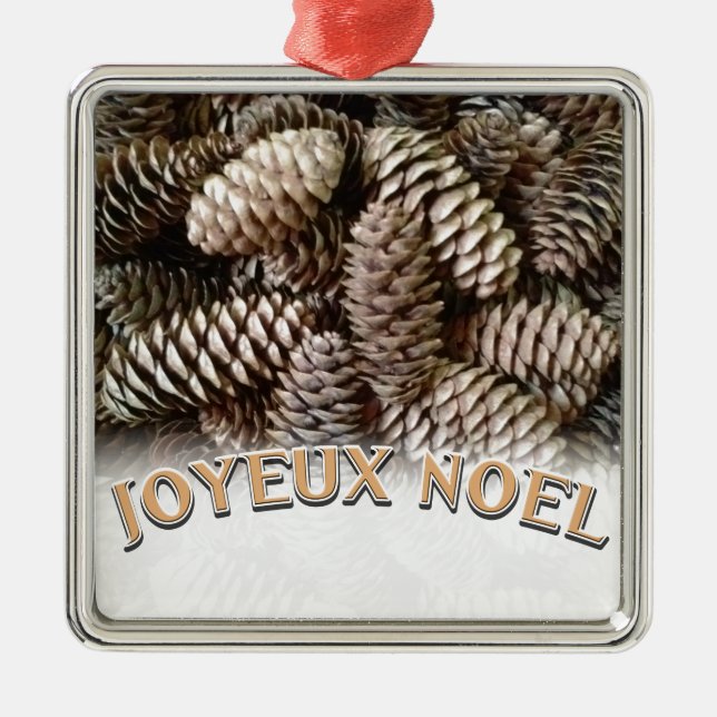 Adorno Metálico Navidades Joyeux Noel Holiday Pine Cone (Frente)
