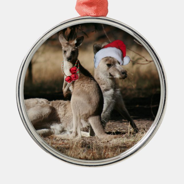 Adorno Metálico Navidades Kangaroos al estilo australiano (Frente)