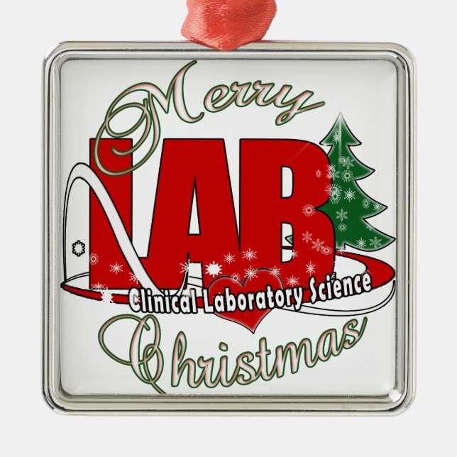 ADORNO METÁLICO NAVIDADES LAB CIENCIA LABORATORIA CLÍNICA (Frente)