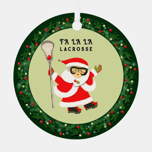 Adorno Metálico Navidades Lacrosse de chicas 2025 (Anverso)