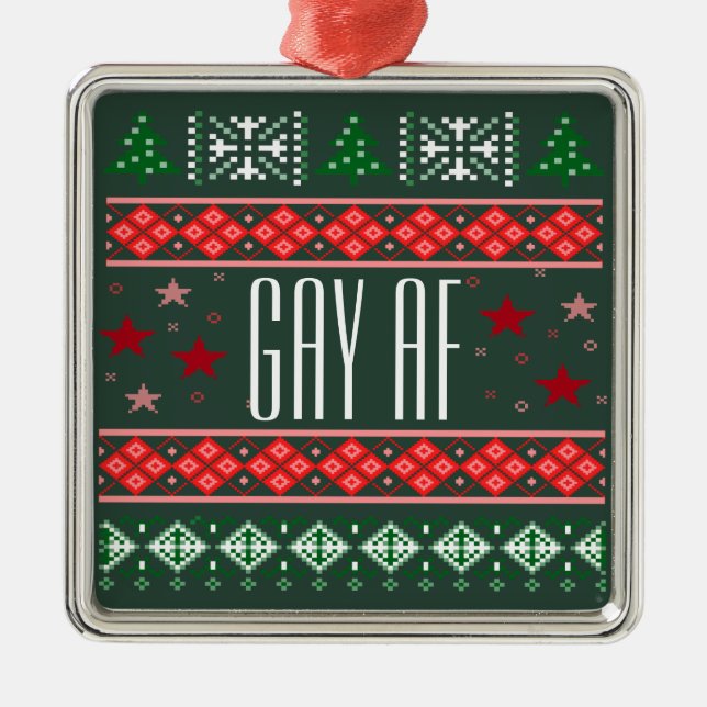 Adorno Metálico Navidades LGBTQ+ divertidos (Frente)