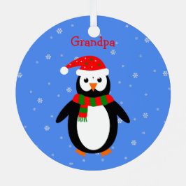 Adorno Metálico Navidades lindos pingüinos agregar nombre fecha de