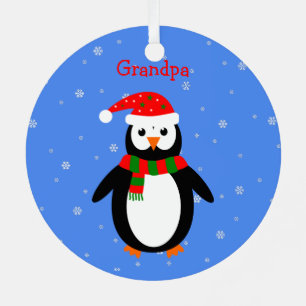 Adorno Metálico Navidades lindos pingüinos agregar nombre fecha de