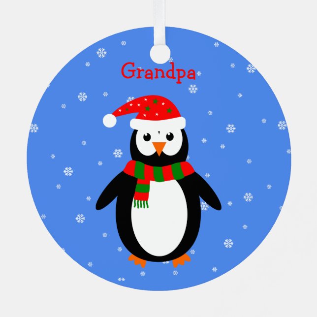 Adorno Metálico Navidades lindos pingüinos agregar nombre fecha de (Reverso )