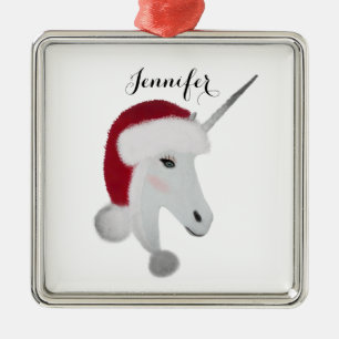 Adorno Metálico Navidades mágicos de unicornio personalizados