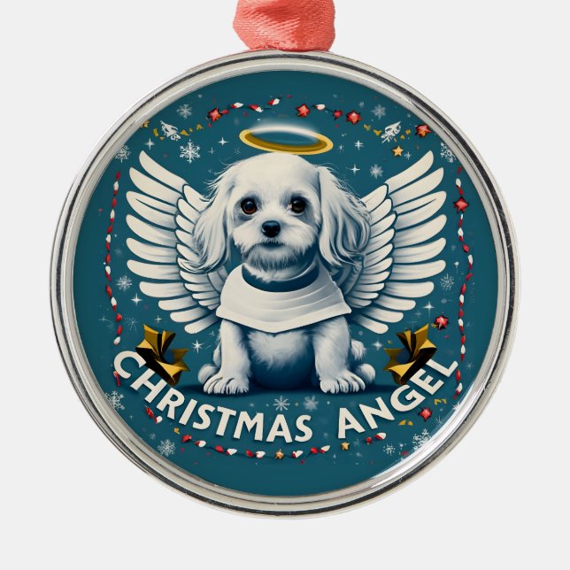Adorno Metálico Navidades malteses Ángel Festividad Elegancia (Frente)