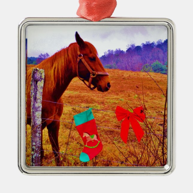 Adorno Metálico Navidades marrones de árbol púrpura (Frente)