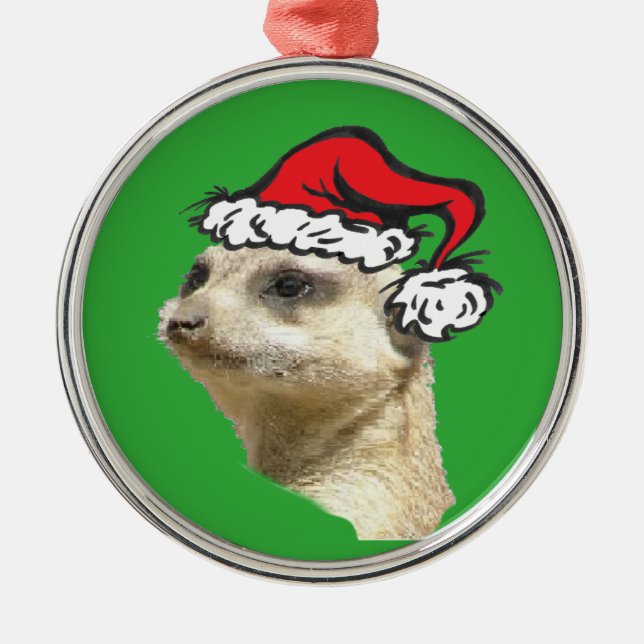 Adorno Metálico Navidades Meerkat Cust. Redondo Premium (Frente)