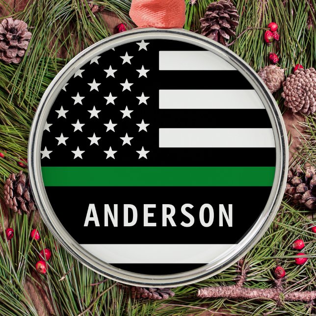 Adorno Metálico Navidades militares de la delgada línea verde pers (Subido por el creador)