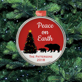 Adorno Metálico Navidades modernos llevan paz en la Tierra