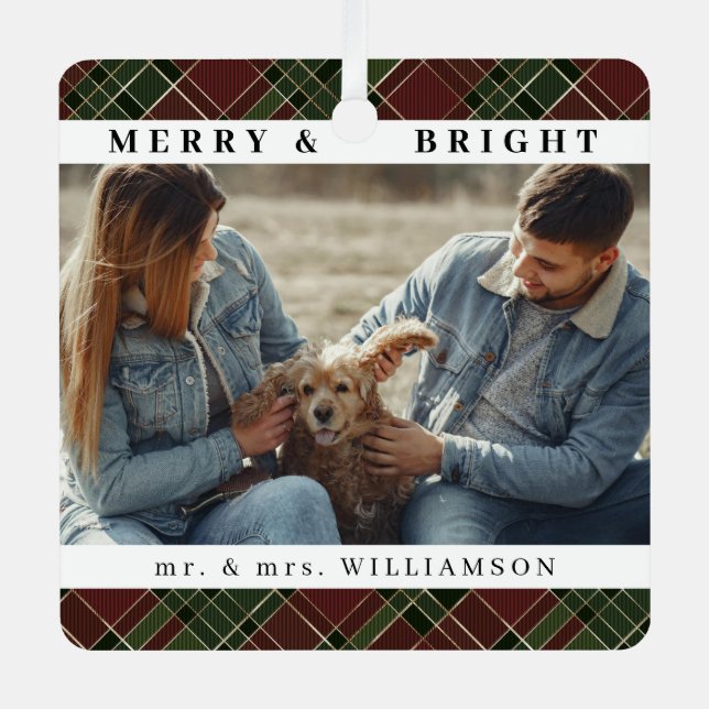 Adorno Metálico Navidades modernos y elegantes Mr. y mrs Couple Ph (Anverso)