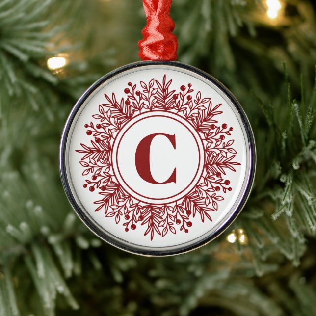 Adorno Metálico Navidades Monogramas personalizados (Árbol)