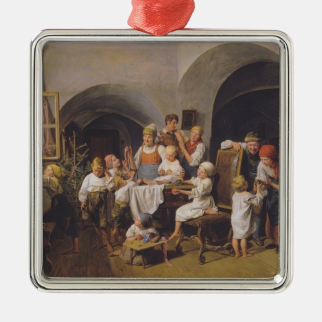 Adorno Metálico Navidades Morning (por Ferdinand Georg Waldmüller) (Frente)