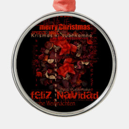 Adorno Metálico Navidades mundiales Feliz Navidad Joyeux Noel -