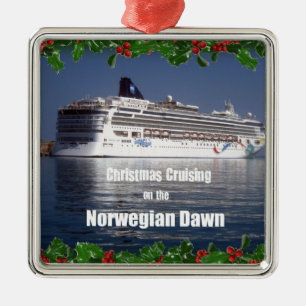 Adorno Metálico Navidades navegando por el amanecer noruego