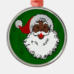 Adorno Metálico navidades negros de santa claus