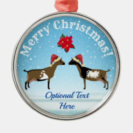 Adorno Metálico Navidades nigerianos de cabras lecheras en la niev