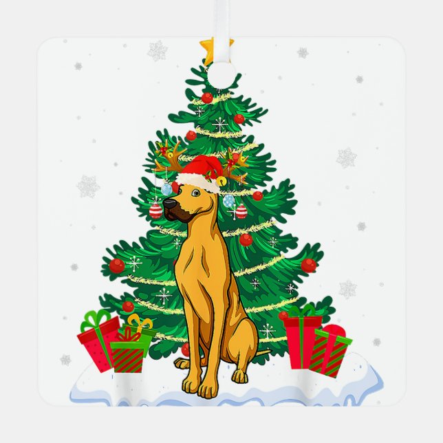 Adorno Metálico Navidades Pajama Great Dane Tree Xmas Dog Dad Mom (Anverso)