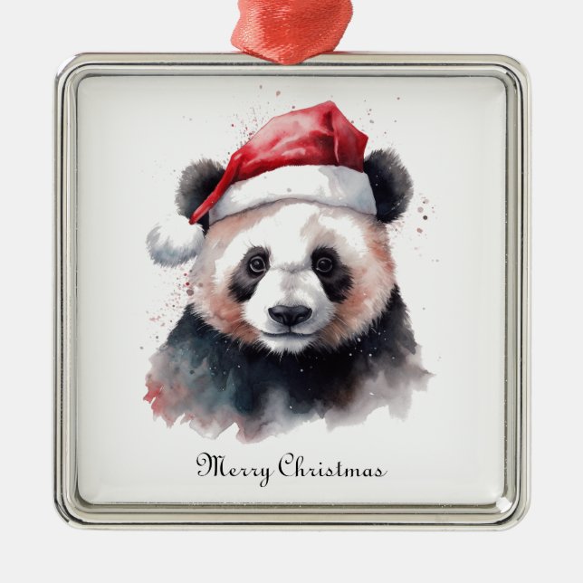 Adorno Metálico Navidades Panda, personalizable (Frente)