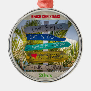 Adorno Metálico Navidades Personalizado Inspirador de Playa Tropic