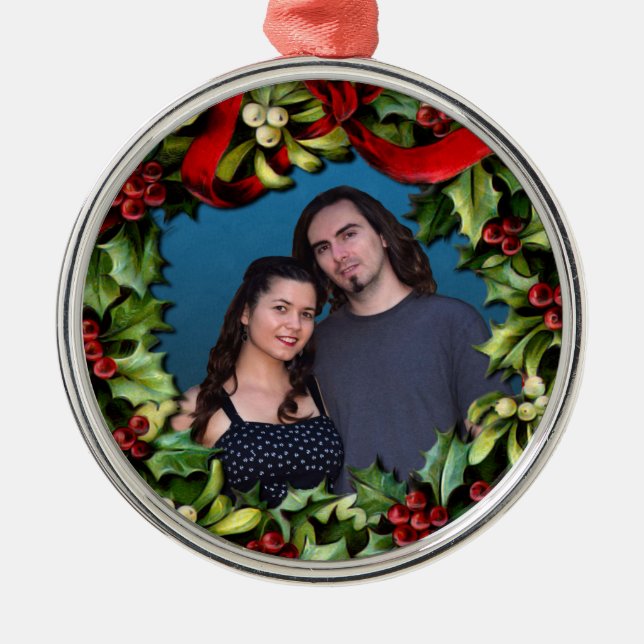 Adorno Metálico Navidades personalizados con foto de Personalizado (Frente)