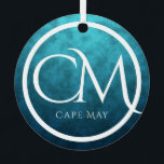 Adorno Metálico Navidades personalizados de CM Cape May NJ Beach<br><div class="desc">CM El ornamento del árbol de Navidad de NJ Beach Cape May - Se puede personalizar con un nombre,  año o cualquier texto que se desee añadir. -</div>