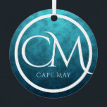 Adorno Metálico Navidades personalizados de CM Cape May NJ Beach<br><div class="desc">CM El ornamento del árbol de Navidad de NJ Beach Cape May - Se puede personalizar con un nombre,  año o cualquier texto que se desee añadir. -</div>