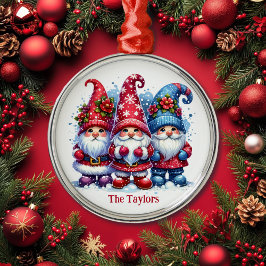 Adorno Metálico Navidades personalizados de Holiday Gnomes