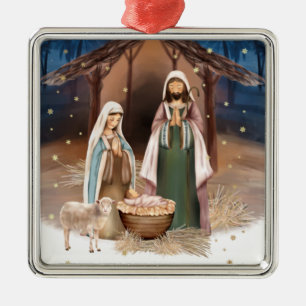 Adorno Metálico Navidades Personalizados de la escena de la nativi
