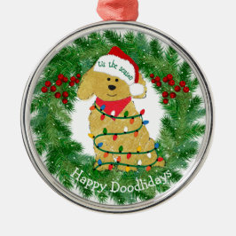 Adorno Metálico Navidades personalizados iluminan Goldendoodle