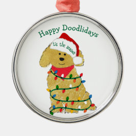 Adorno Metálico Navidades personalizados iluminan Goldendoodle