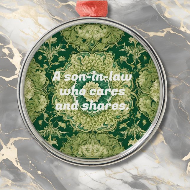 Adorno Metálico Navidades personalizados regalos para su hijo en t (Custom Christmas Gifts for Son in Law Persian Tile)