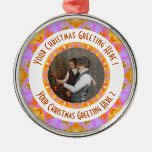 Adorno Metálico Navidades personalizados Star Jolly Pink Photo Gre