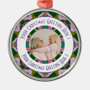 Adorno Metálico Navidades personalizados Star Modern Green Photo G