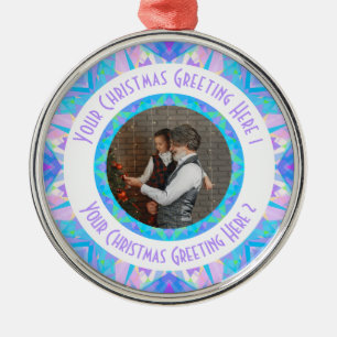Adorno Metálico Navidades personalizados Star Winter Blue Photo Gr