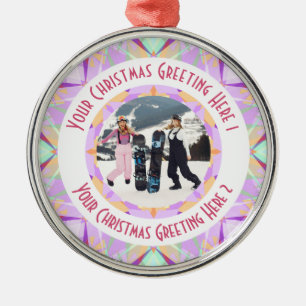 Adorno Metálico Navidades personalizados Star Winter Purple Photo 