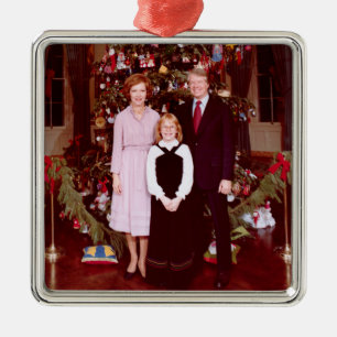 Adorno Metálico Navidades Presidente James Jimmy Carter Casa Blanc