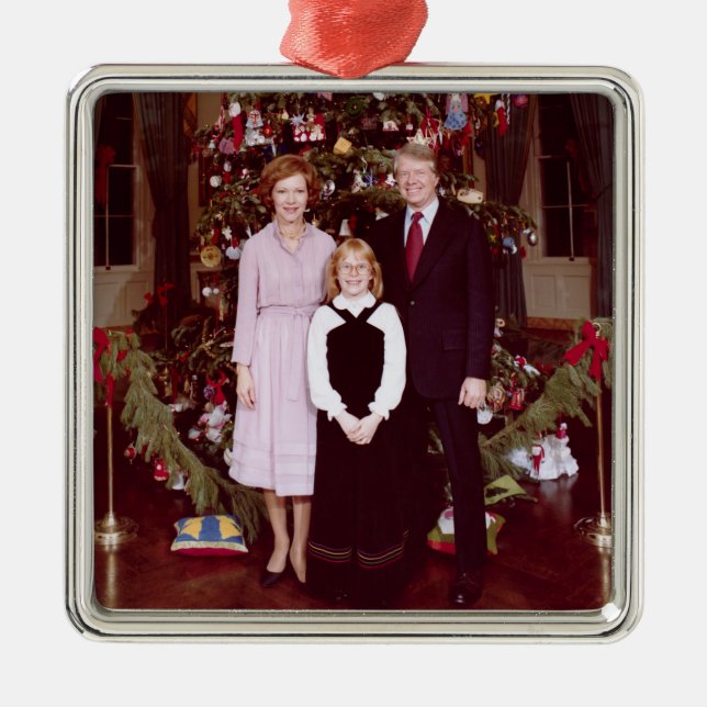 Adorno Metálico Navidades Presidente James Jimmy Carter Casa Blanc (Frente)