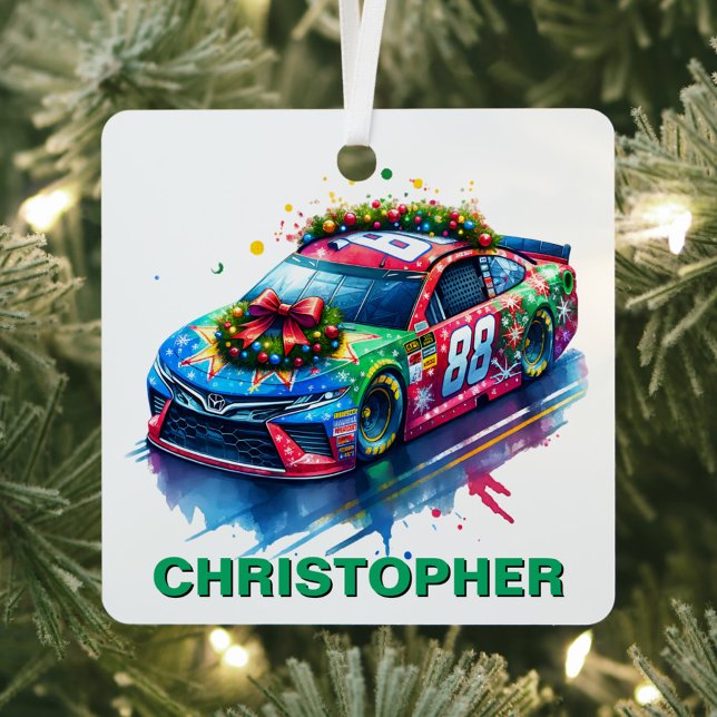 Adorno Metálico Navidades Race Car Carreras Nombre personalizado d (Subido por el creador)