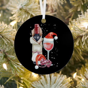 Adorno Metálico Navidades Red Wine Glass Santa Hat